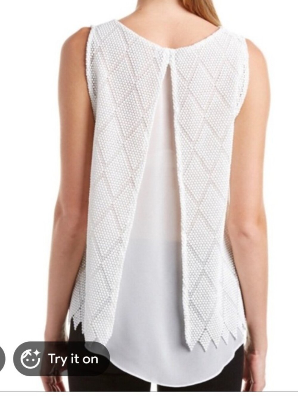 Bailey 44 Womens White Sleeveless‎ Overlay Blouse Tank Size XS Tunic